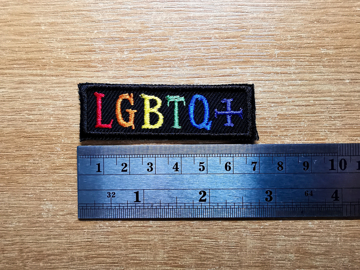 LGBTQ+ Small Rainbow Iron On Patch Pride Embroidered