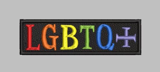 LGBTQ+ Vertical and Smaller Rainbow Iron On Patch Pride Embroidered
