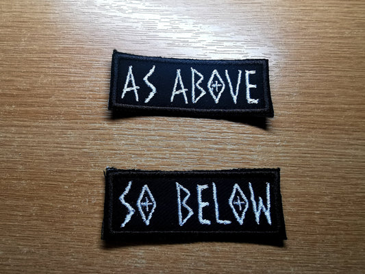 As Above So Below Iron On Embroidered Patch Heavy Metal style patch