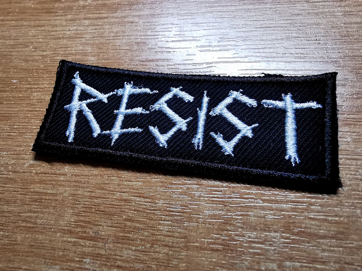 Resist Smaller Anarchist Politics Feminist Iron on Embroidered Patch