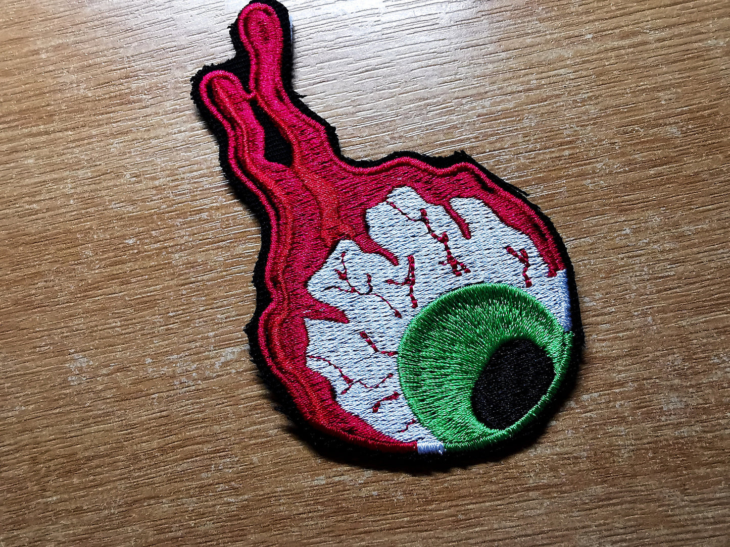 Creepy Eyeball Larger Iron on Patch Embroidered Art Skateboarding Style Graphics