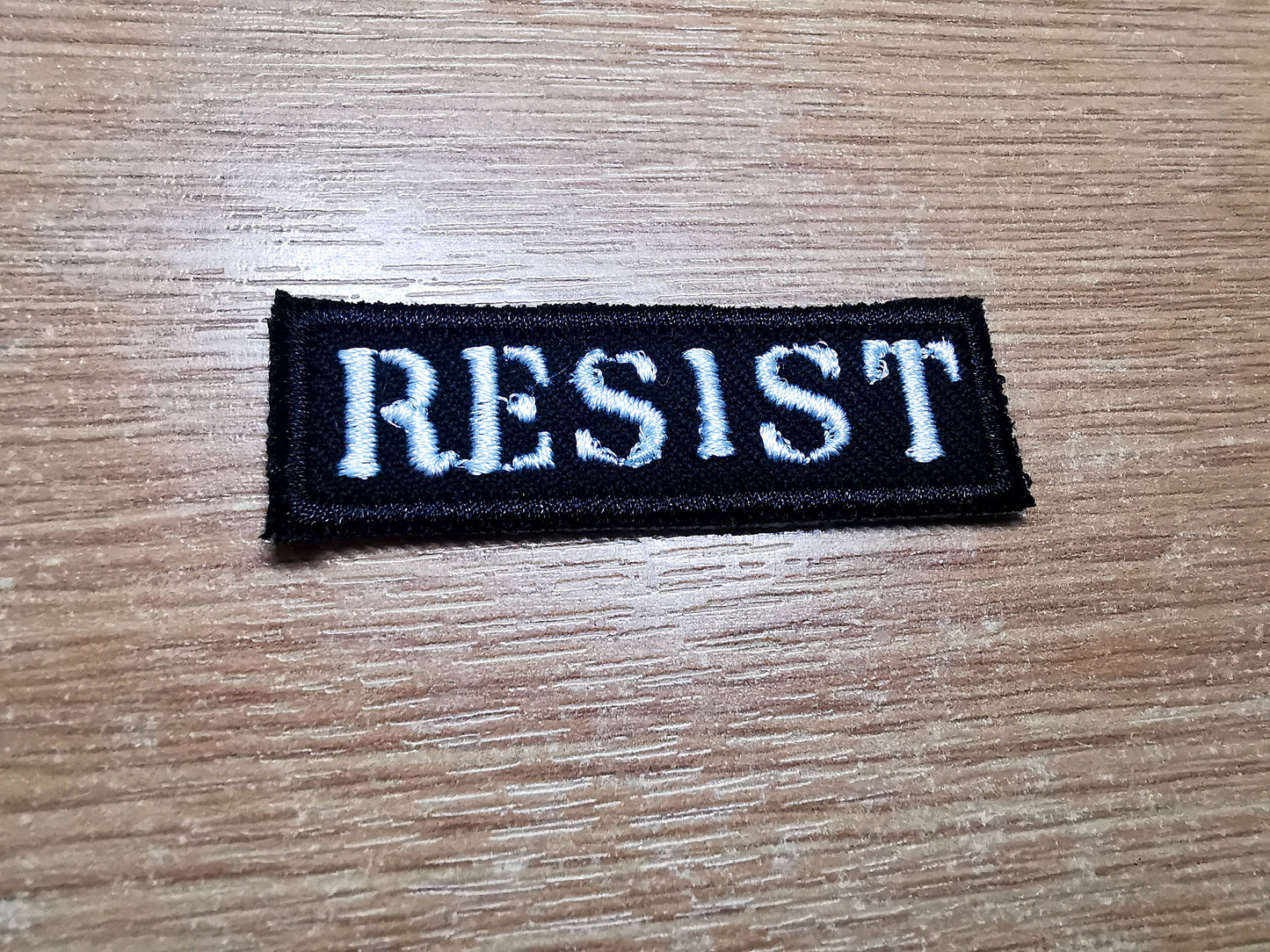 Resist VERY SMALL Iron on Embroidered Patch Anarchist Politics Feminist Leftist Patches