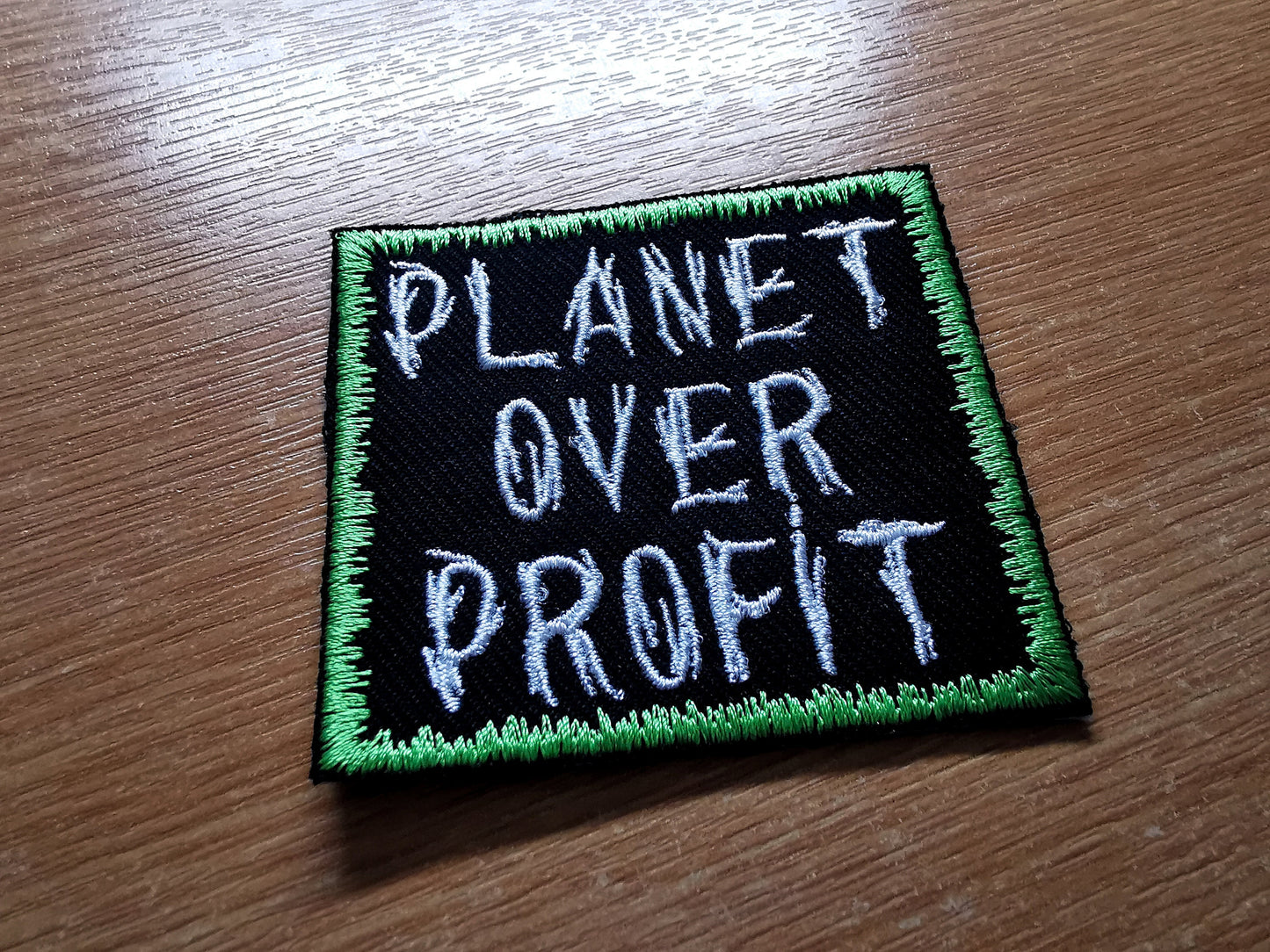 Planet Over Profit Embroidered Patch Climate Crisis Environmental Action