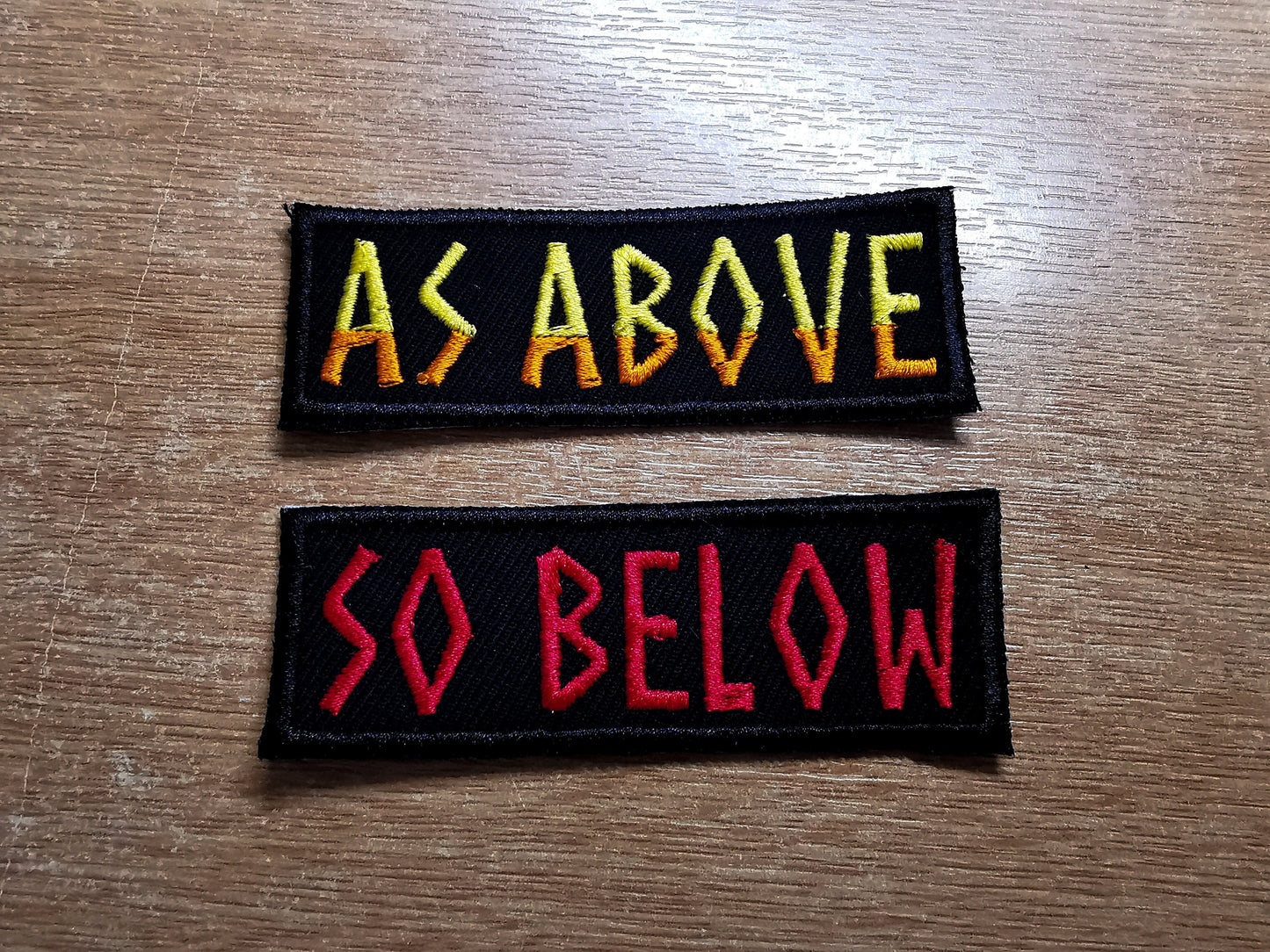 As Above So Below Iron On Embroidered Patch Heavy Metal style patch