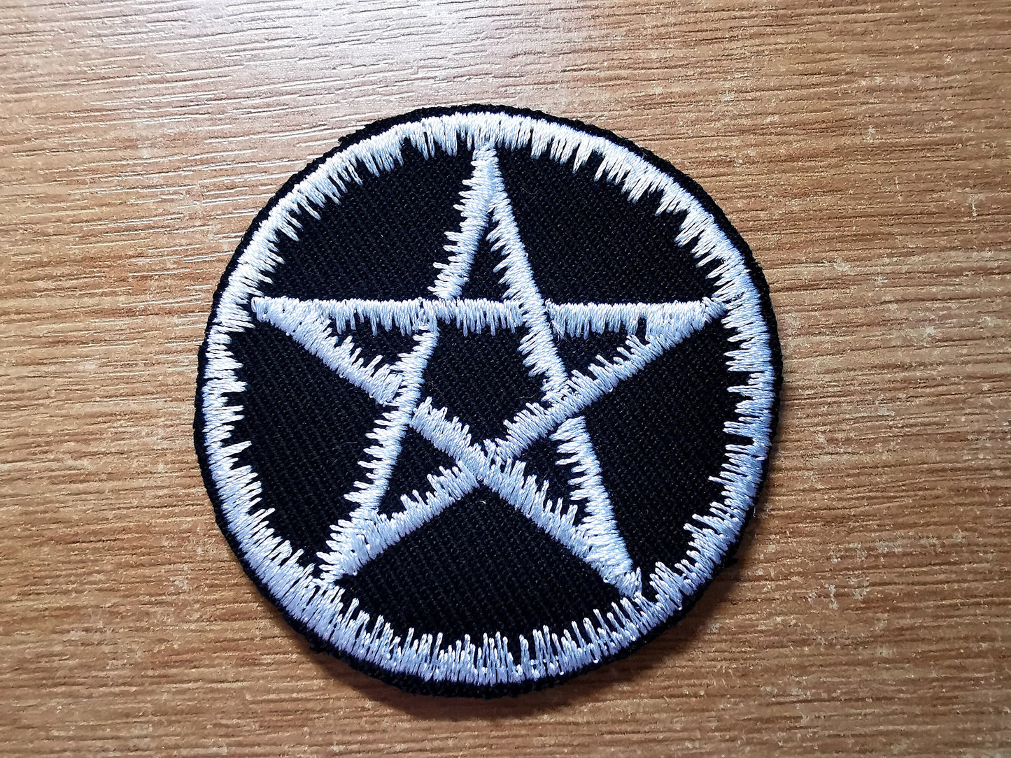 Pentagram Iron On Embroidered Patch