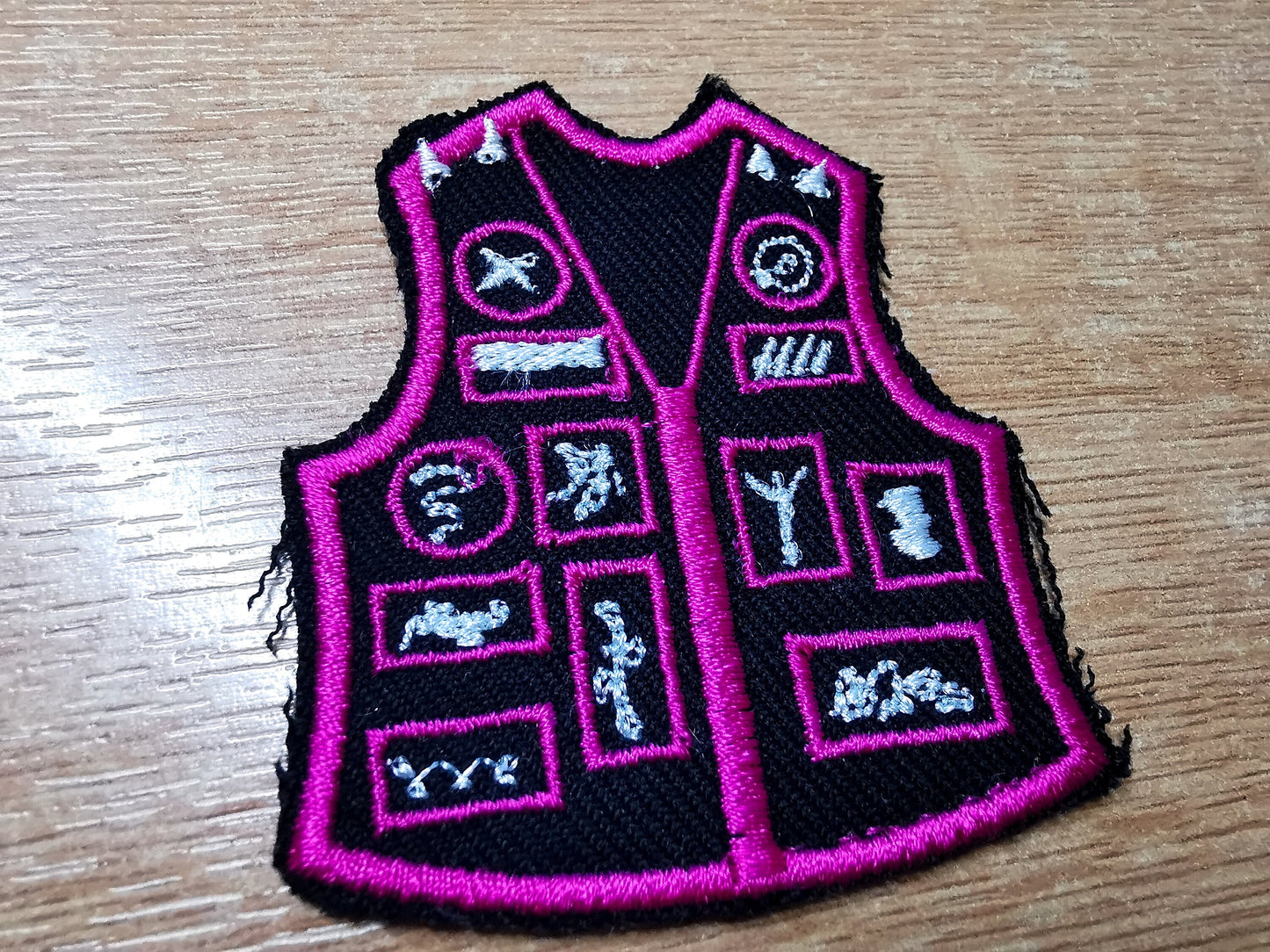 Battle Jacket Embroidered Patch Jacket Parody Death Metal Black Metal Patch Thrash Metal Viking Bright Vibrant Pink