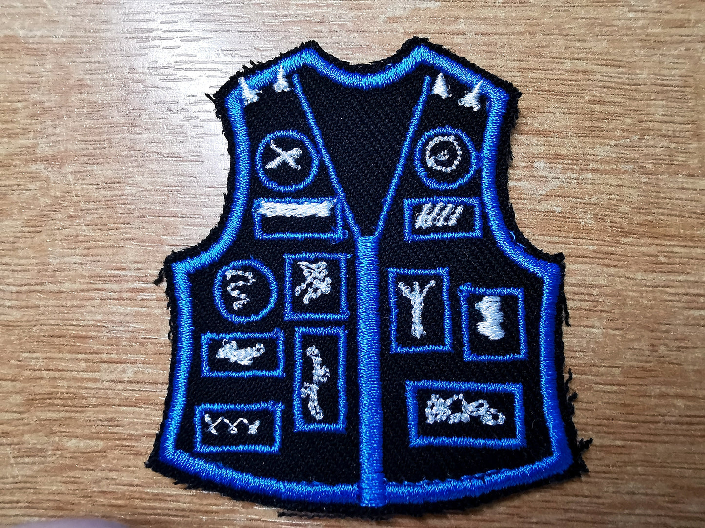 Battle Jacket Embroidered Patch Jacket Parody Death Metal Black Metal Patch Thrash Metal Viking Bright Vibrant Blue