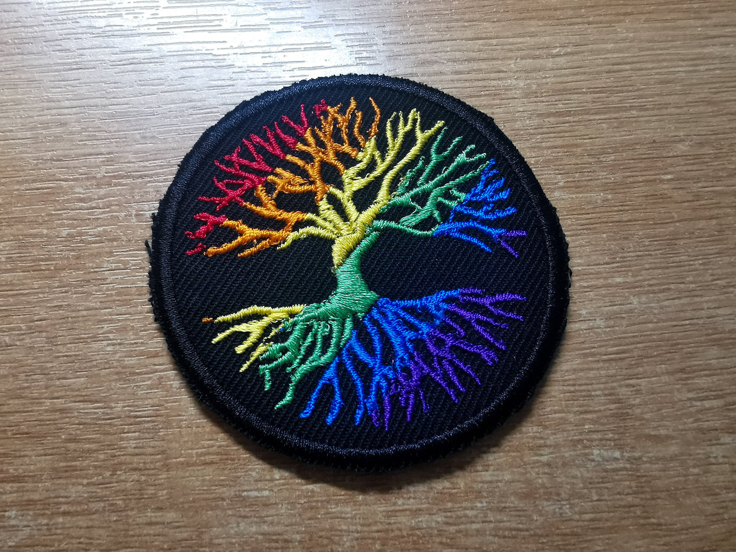 Rainbow Yggdrasil Tree of Life Iron On Embroidered Patch Norse Mythology Viking