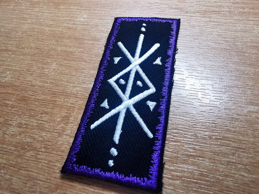 Protection Bindrune Purple Viking Patch Iron On Embroidered Norse Heathenry Bind Runes