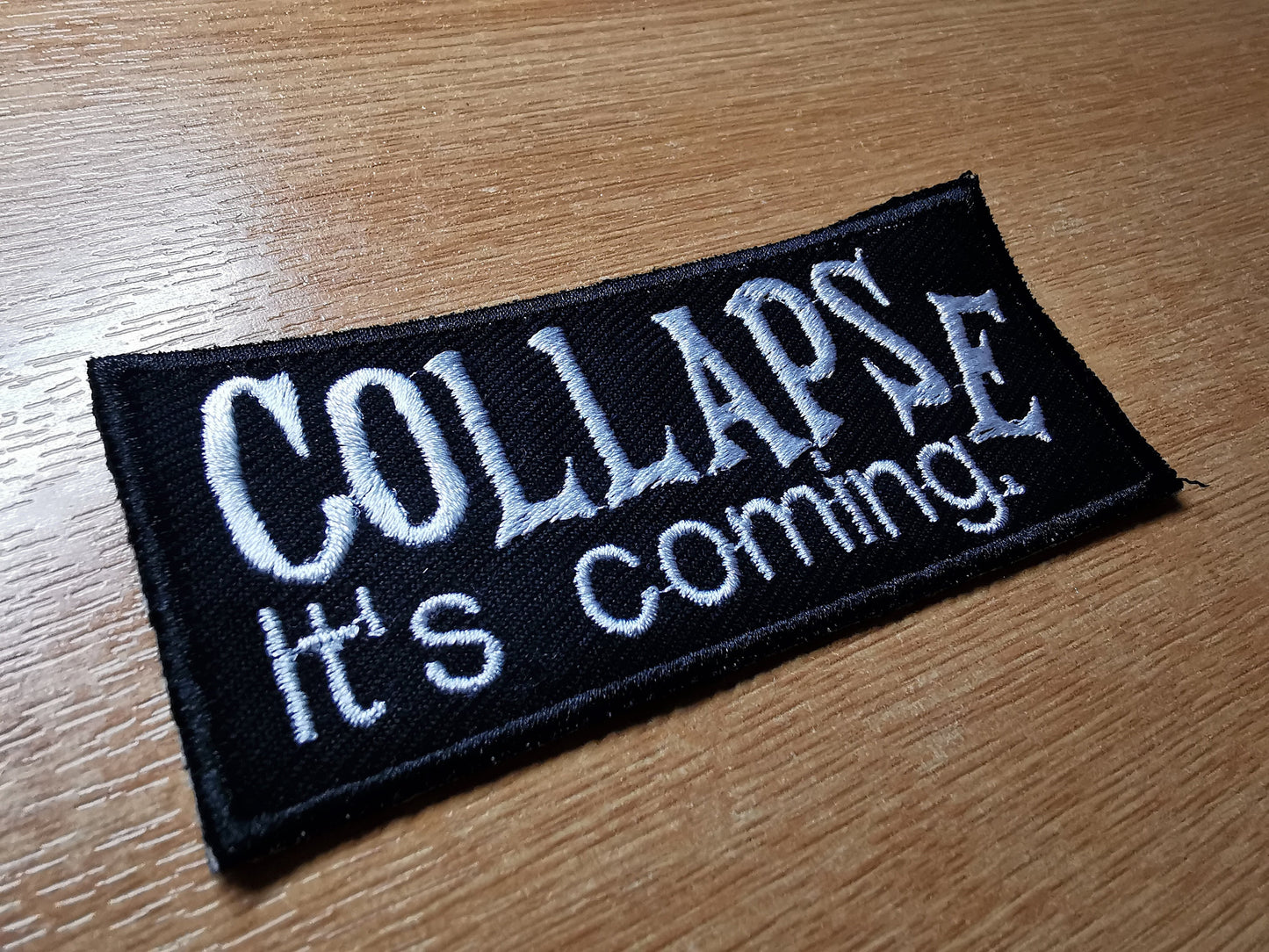 Collapse Embroidered Patch Nihilistic Iron on Patches For the Coming Apocalypse
