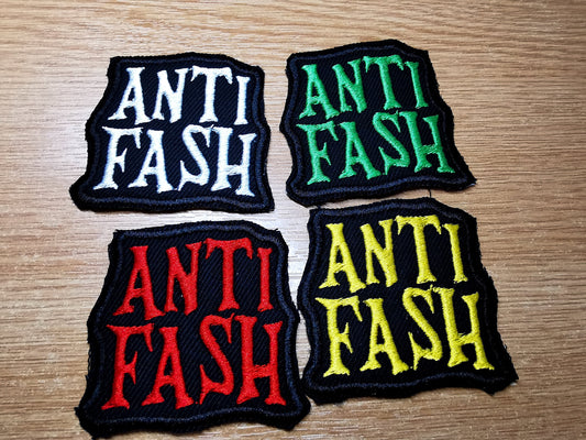 Anti Fash Antifacist Embroidered Iron On Patch Politics Punk