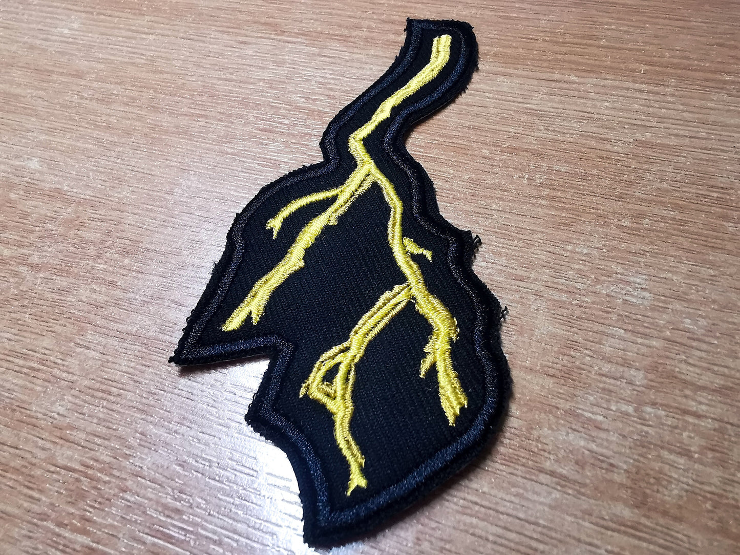 Forked Lightning Iron On Embroidered Patch Gothic Thrash Death Black Metal Battlejacket