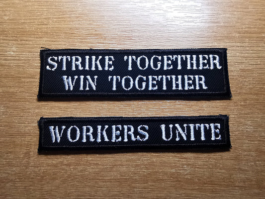 Pro Strike and Unions Workers Embroidered Iron On Patch Politics Punk