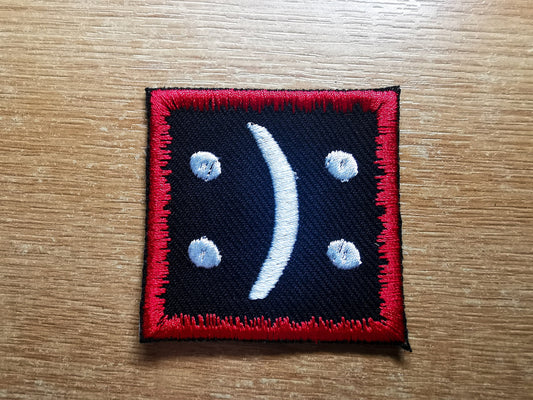 Bipolar Disorder Iron On Embroidered Patch Red Subtle Symbol for Disability and Mental Health Awareness