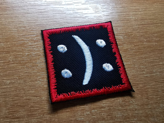 Bipolar Disorder Iron On Embroidered Patch Red Subtle Symbol for Disability and Mental Health Awareness