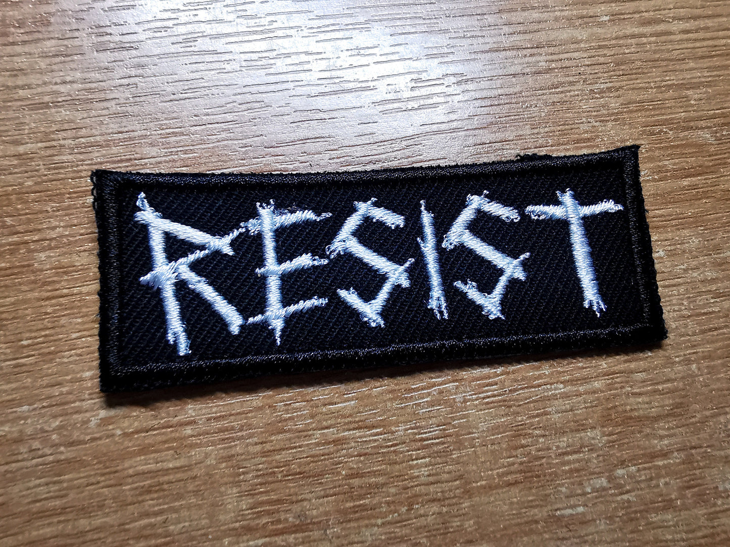 Resist Smaller Anarchist Politics Feminist Iron on Embroidered Patch