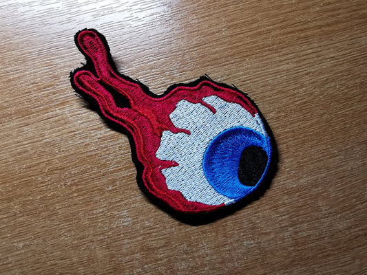 Creepy Eyeball Larger Iron on Patch Embroidered Art Skateboarding Style Graphics