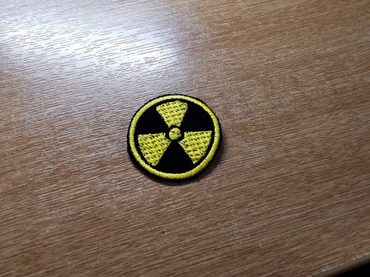 Small Nuclear Embroidered Patch Symbols Green or Yellow