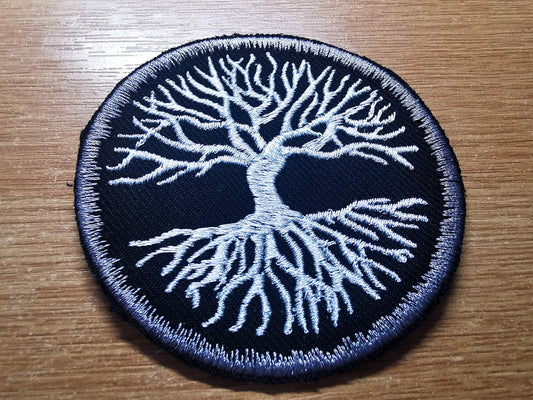 Yggdrasil Tree of Life Snow Border Iron On Embroidered Patch Norse Mythology Viking