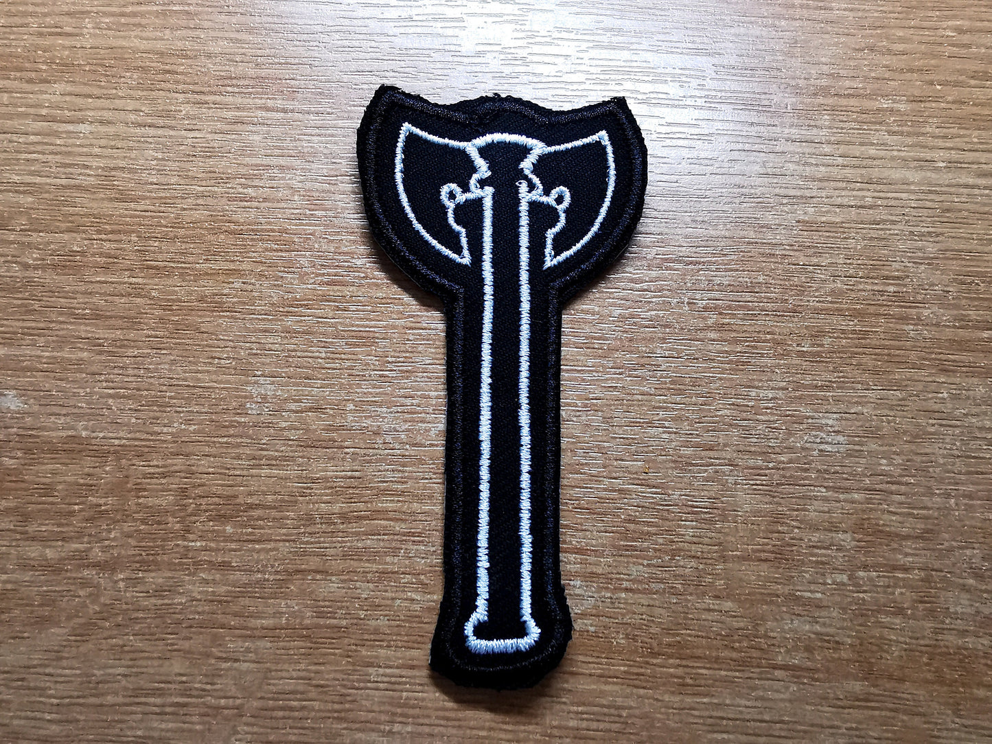 Battle Axe Embroidered Iron On Patch Destiny Fantasy RPG Vikings Medieval Dungeon Gaming