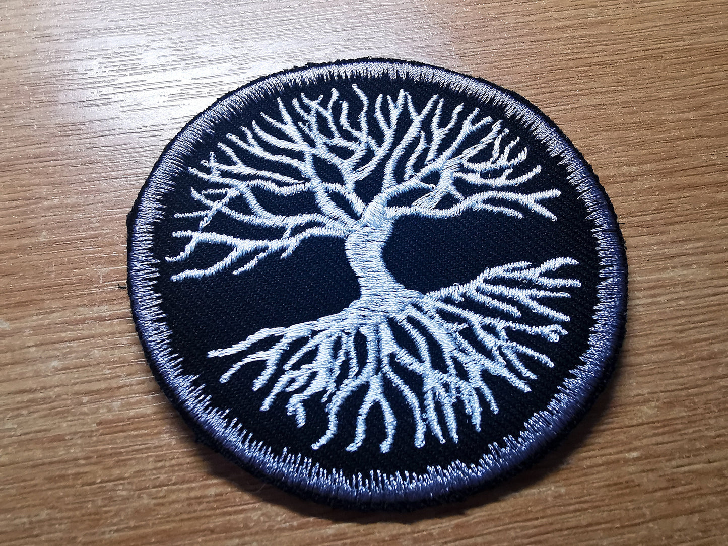 Yggdrasil Tree of Life Snow Border Iron On Embroidered Patch Norse Mythology Viking