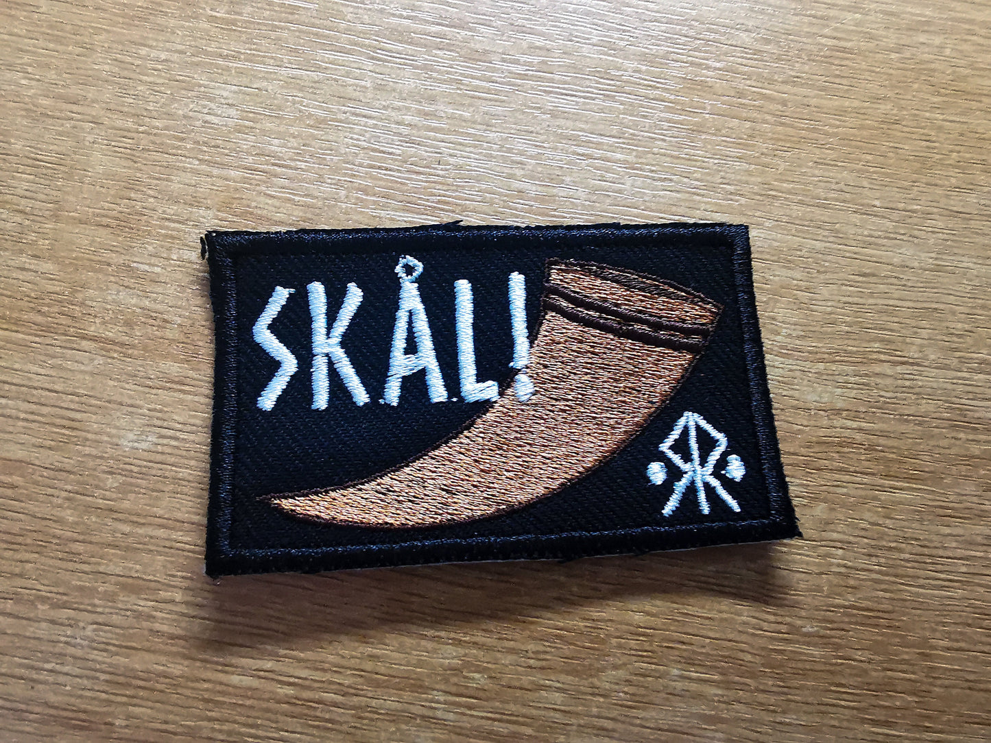 Skal Drinking Horn Patch Embroidered Norse Viking Mead Art