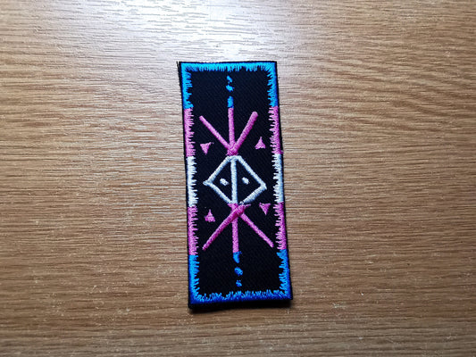 Protection Trans Flag Bindrune Viking Patch Iron On Embroidered Norse Heathenry Bind Runes