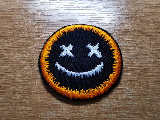 Pumpkin Orange Dripping Face Iron On Embroidered Patch Pop Punk Skater Alternative Gothic Metal Emo Gift