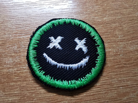 Green Dripping Face Iron On Embroidered Patch Pop Punk Skater Alternative Gothic Metal Emo Gift