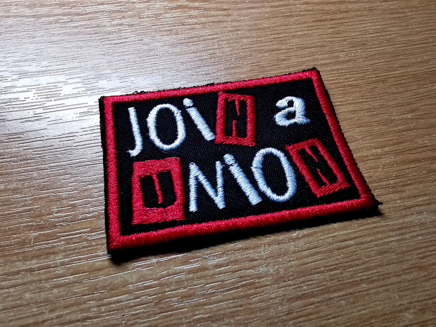 Join a Union Punk Red Embroidered Iron On Patch Politics Workers Labour Great Resignation