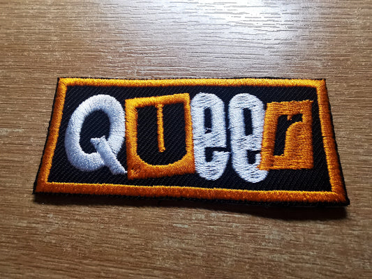 Queer Punk LGBTQ+ Iron On Patch Pumpkin Orange Pride Embroidered Patches
