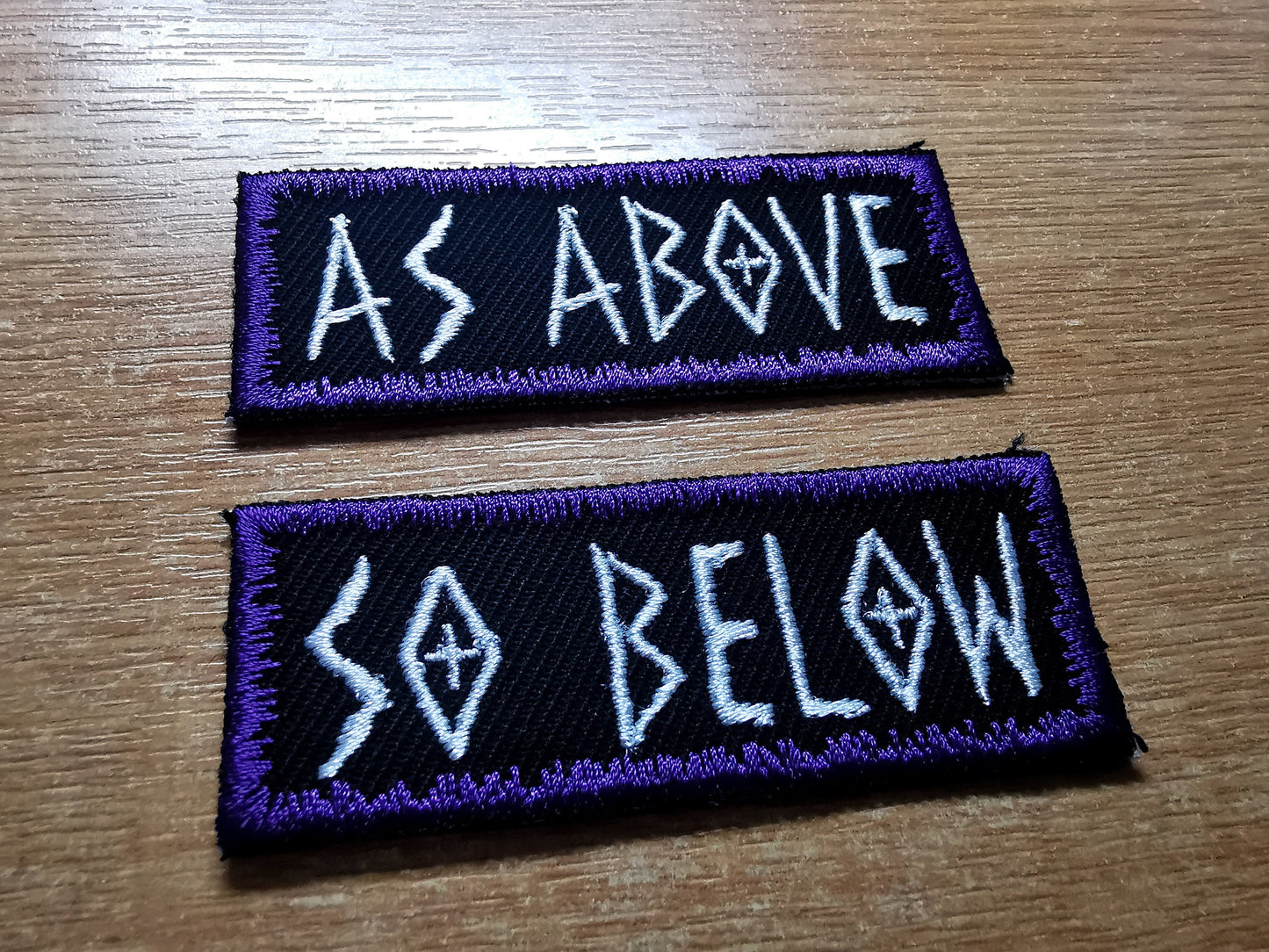 As Above So Below Purple Iron On Embroidered Patch Heavy Metal style patch
