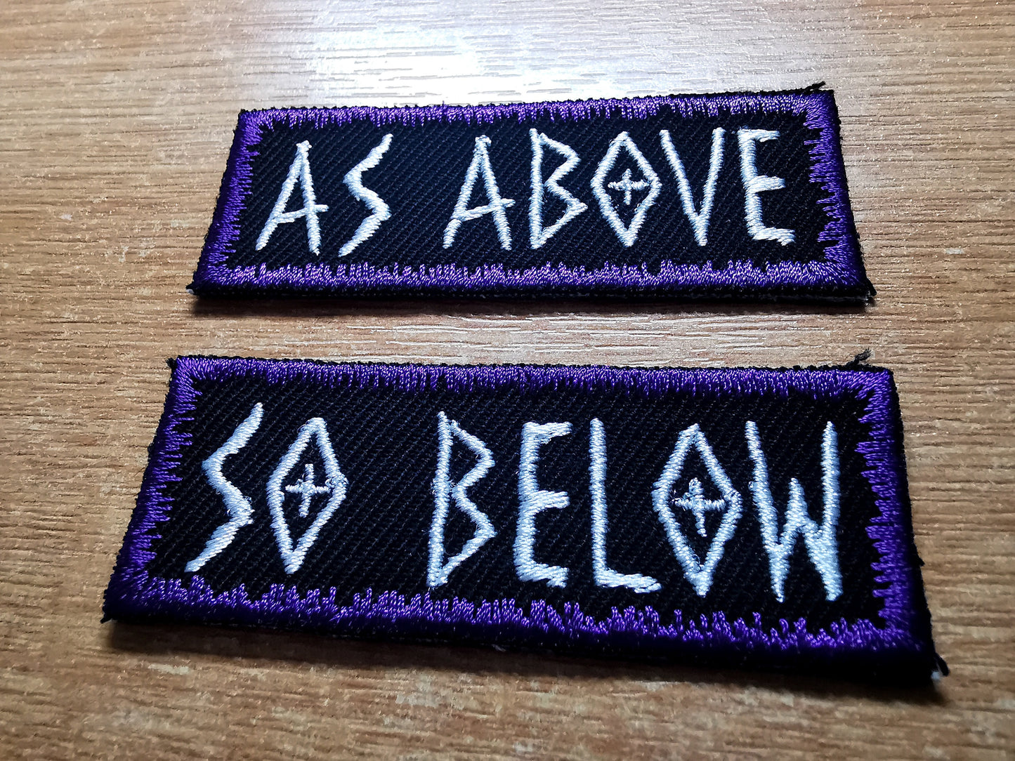 As Above So Below Purple Iron On Embroidered Patch Heavy Metal style patch
