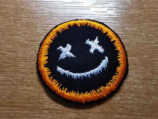 Pumpkin Orange Dripping Face Iron On Embroidered Patch Pop Punk Skater Alternative Gothic Metal Emo Gift