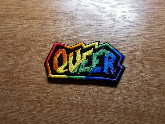 Queer Rainbow Punk LGBTQ+ Iron On Patch Pride Embroidered Patches