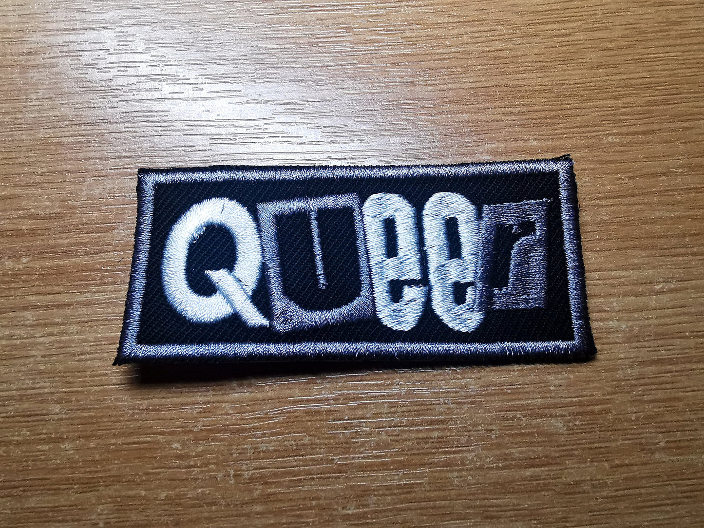 Queer Punk LGBTQ+ Iron On Grey Patch Pride Embroidered Patches