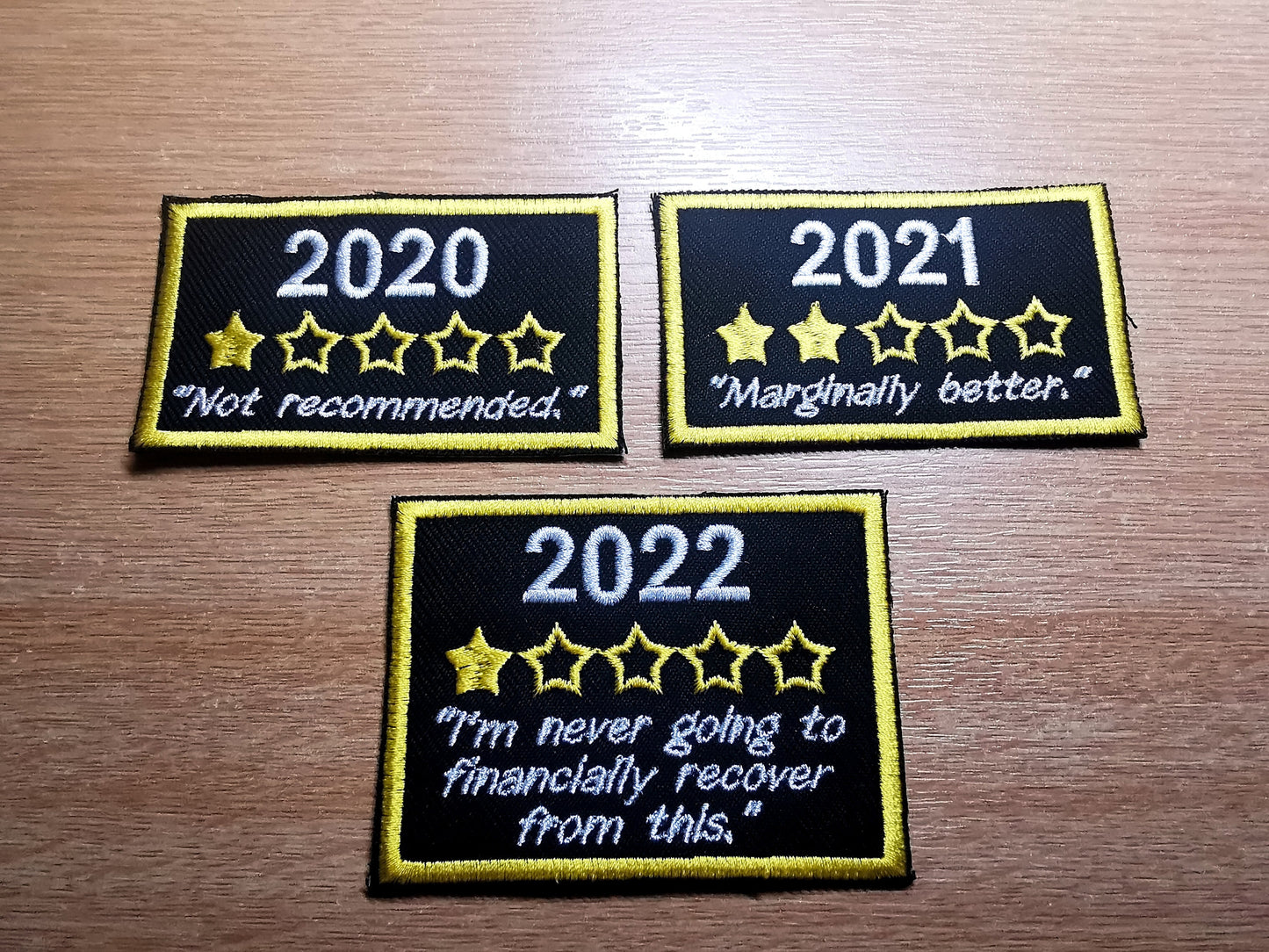 2022, 2021 and 2020 Review Commemorative Iron on Embroidered Patches