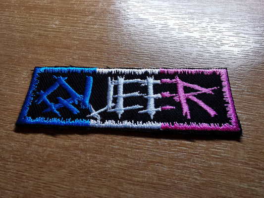 Queer Punk Metal Trans Flag LGBTQ+ Iron On Patch Pride Embroidered Patches