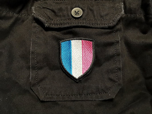 Trans Flag Shield Patch Iron On Embroidered Patches Transgender Gift for Battle Jackets