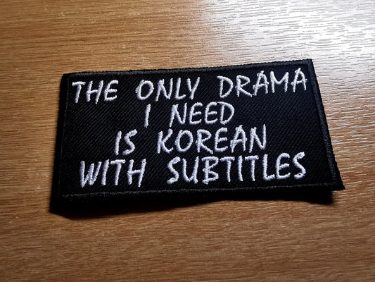 K-Drama Funny Embroidered Patch Korean Subtitles