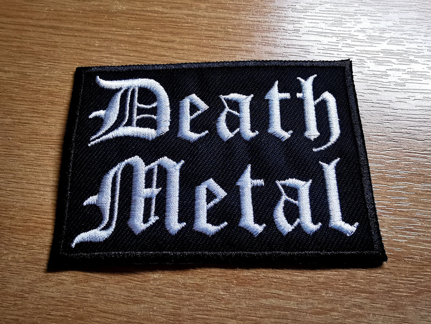 Death Metal Old English Embroidered Patch Metal Battle Jacket
