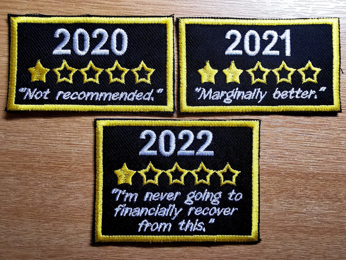 2022, 2021 and 2020 Review Commemorative Iron on Embroidered Patches