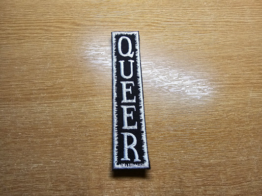 Queer Vertical Patch Punk Metal LGBTQ+ Iron On Patch Pride Embroidered Patches