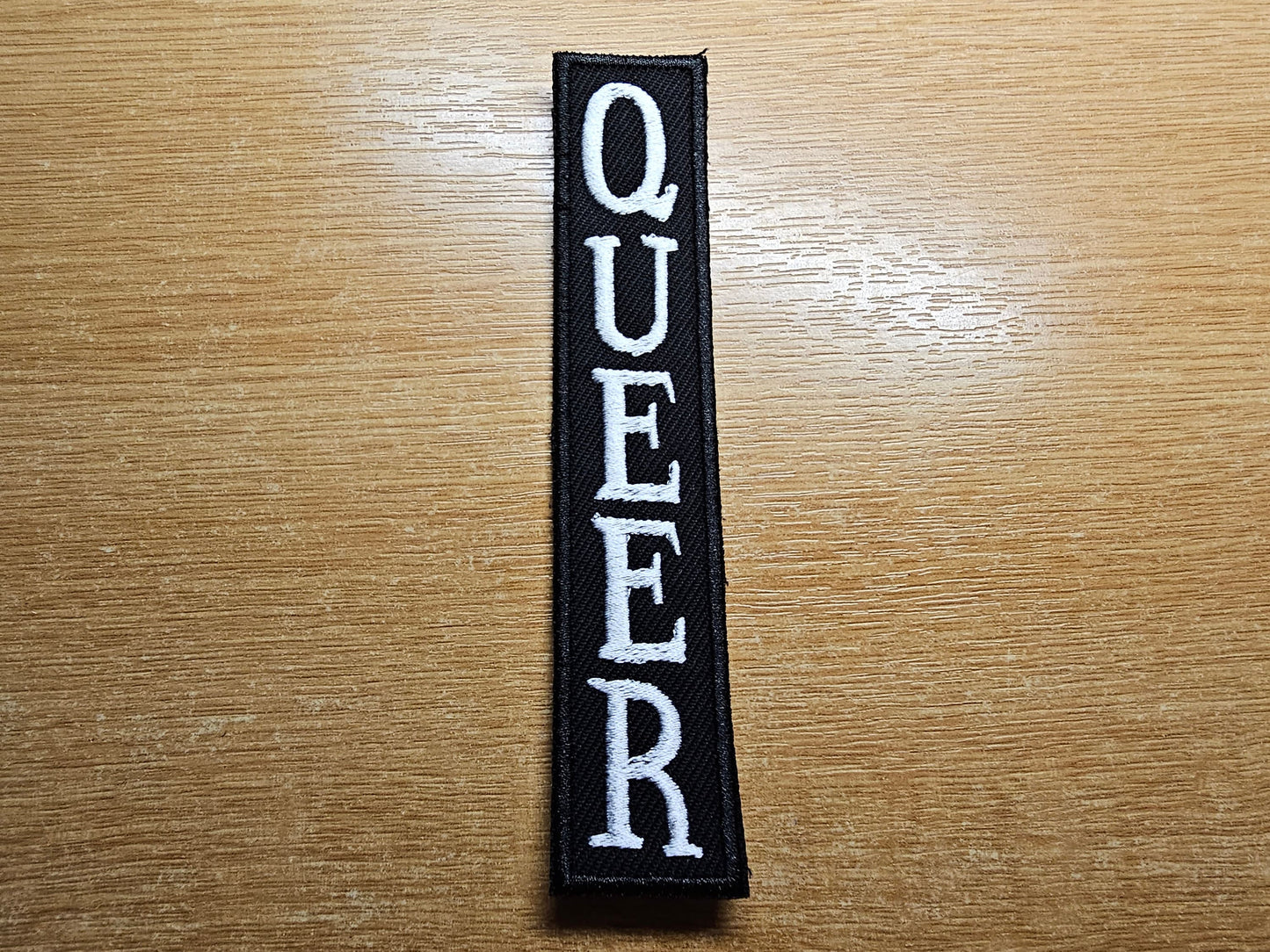 Queer Vertical Patch Punk Metal LGBTQ+ Iron On Patch Pride Embroidered Patches