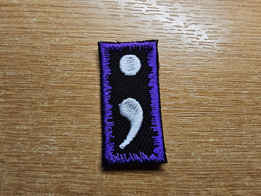 Semi Colon Patch TINY Gap filler for mental health awareness and solidarity