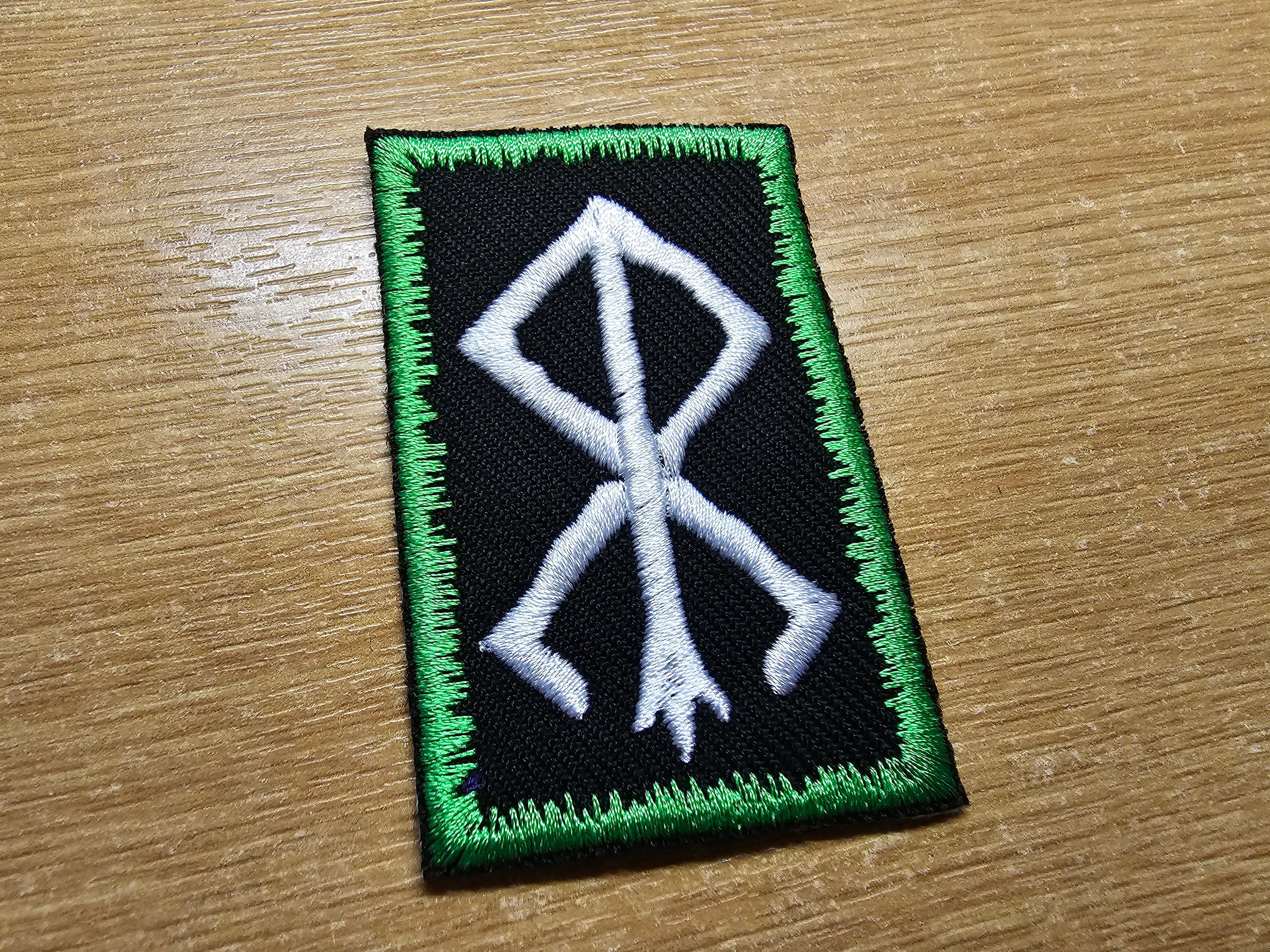 Berserker Rune and Bindrune Viking Patch Iron On Embroidered Norse Hea ...