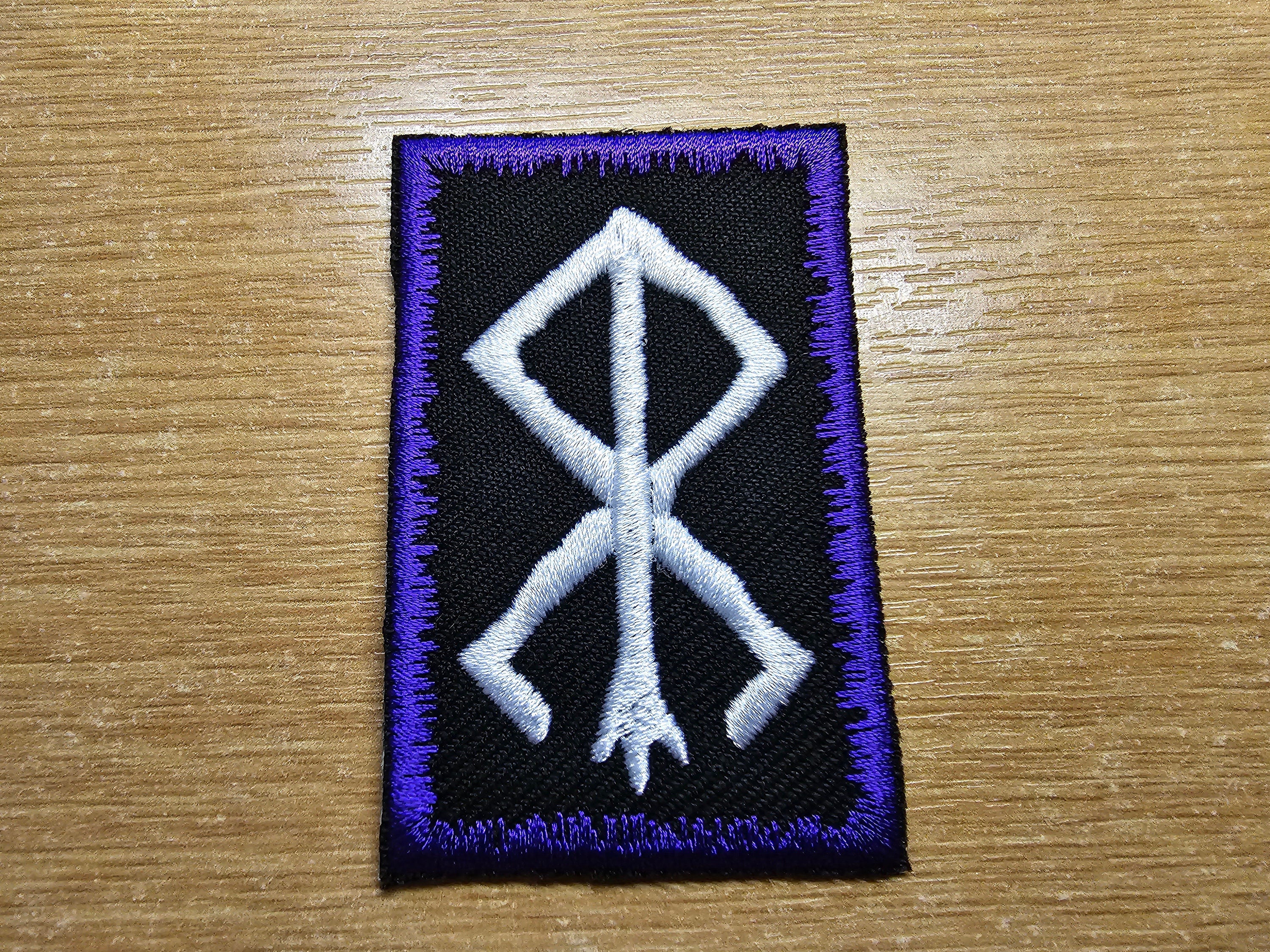 Berserker Rune and Bindrune Viking Patch Iron On Embroidered Norse Hea ...
