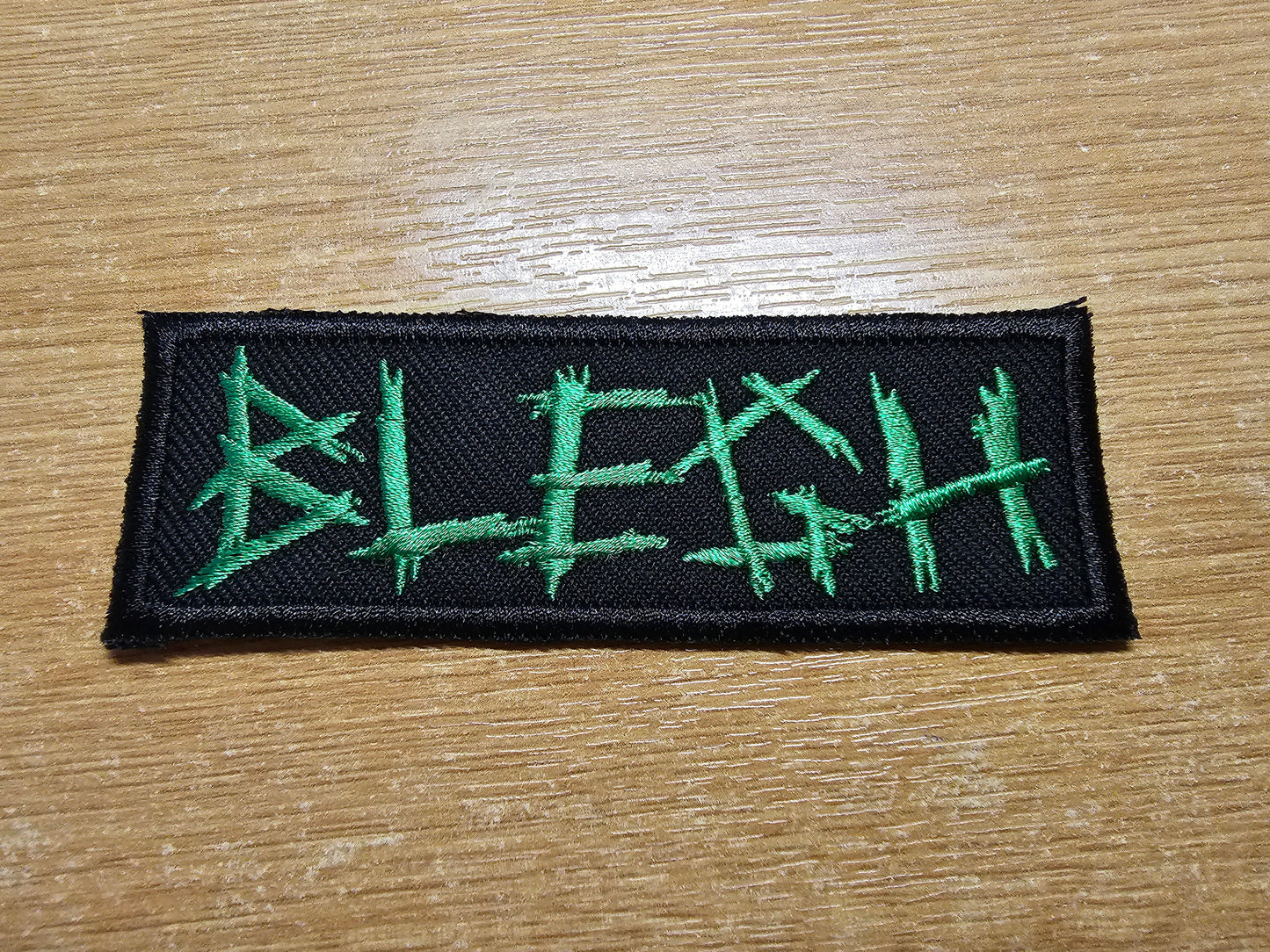 Blegh Metalcore Embroidered Patch Smaller Metal Breakdown Emo Dark Green