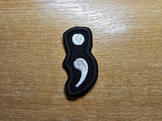 Semi Colon Patch Small Gap filler for mental health awareness and solidarity