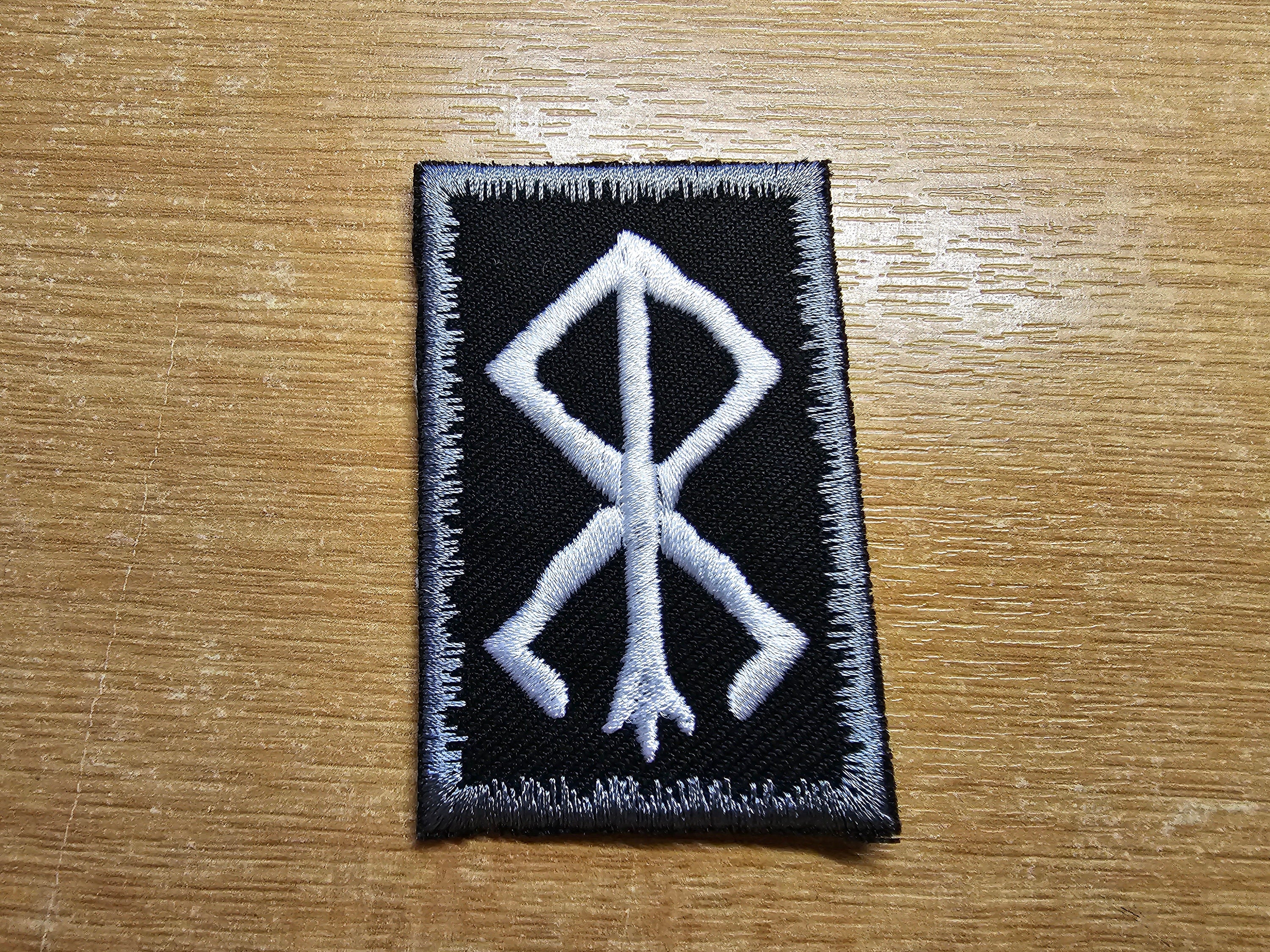 Berserker Rune and Bindrune Viking Patch Iron On Embroidered Norse Hea ...